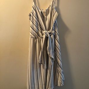 Black and off white striped dress